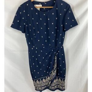 Casual Corner Navy Blue Short Sleeve Wrap front dress size 6